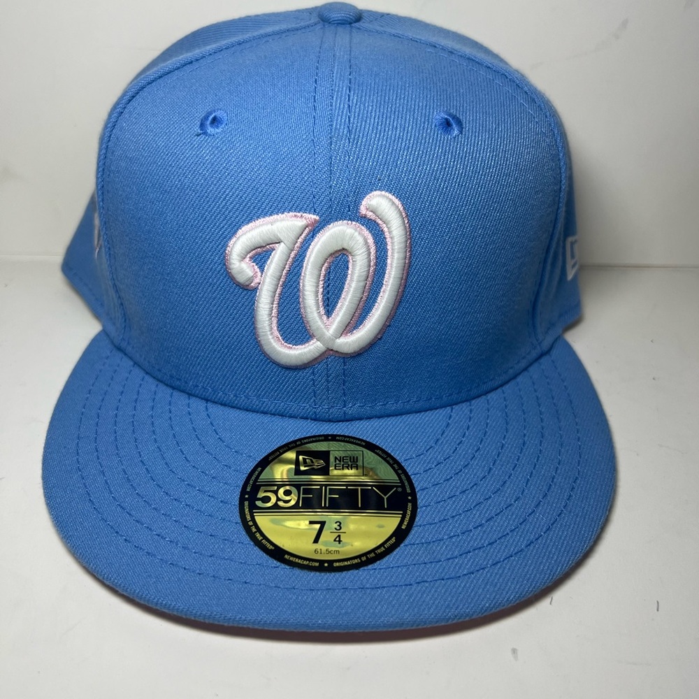 Washington Nationals Light Blue and Pink Hat. New Era MLB. Size 7 3/4 Worn Once